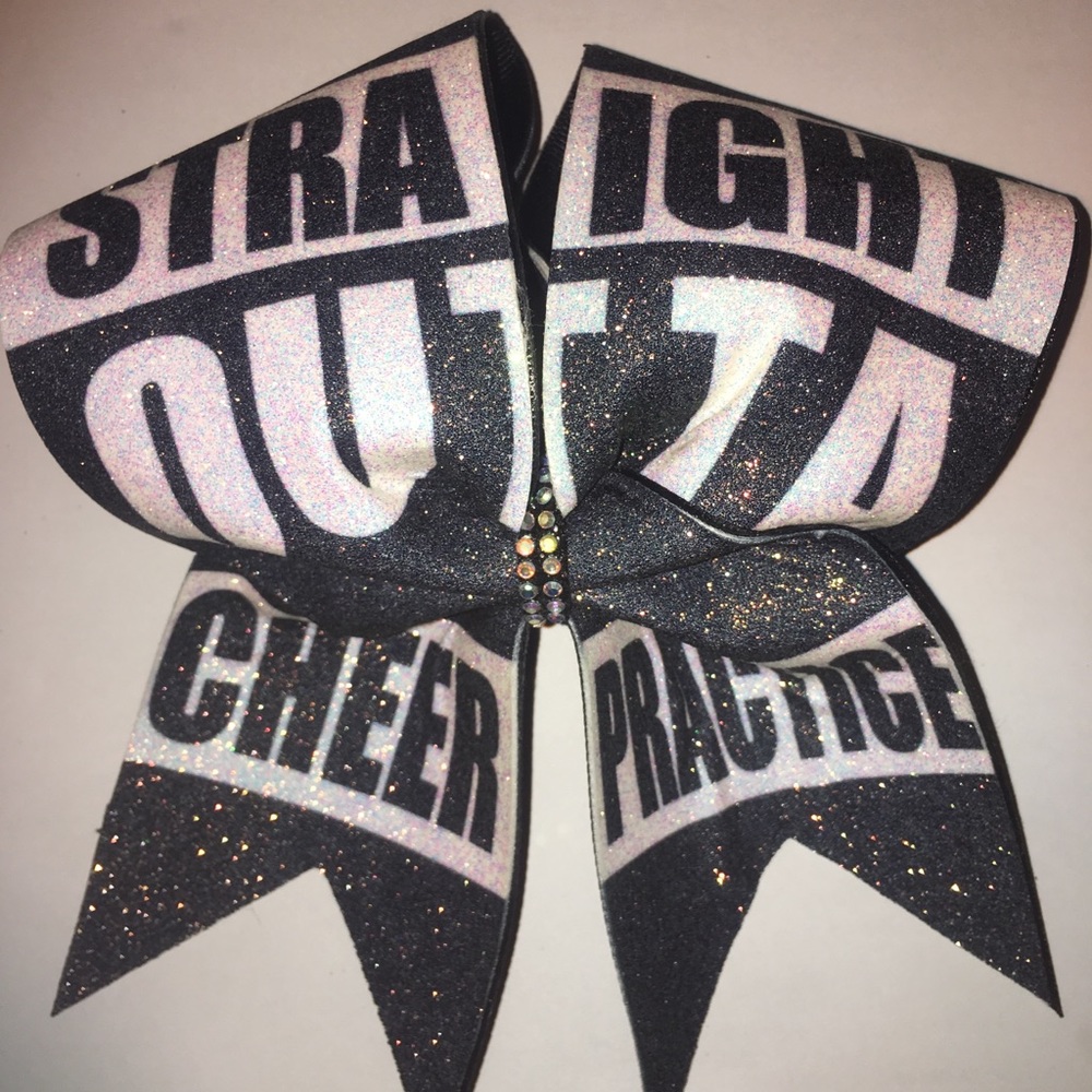 Straight outta cheer practice cheer bow